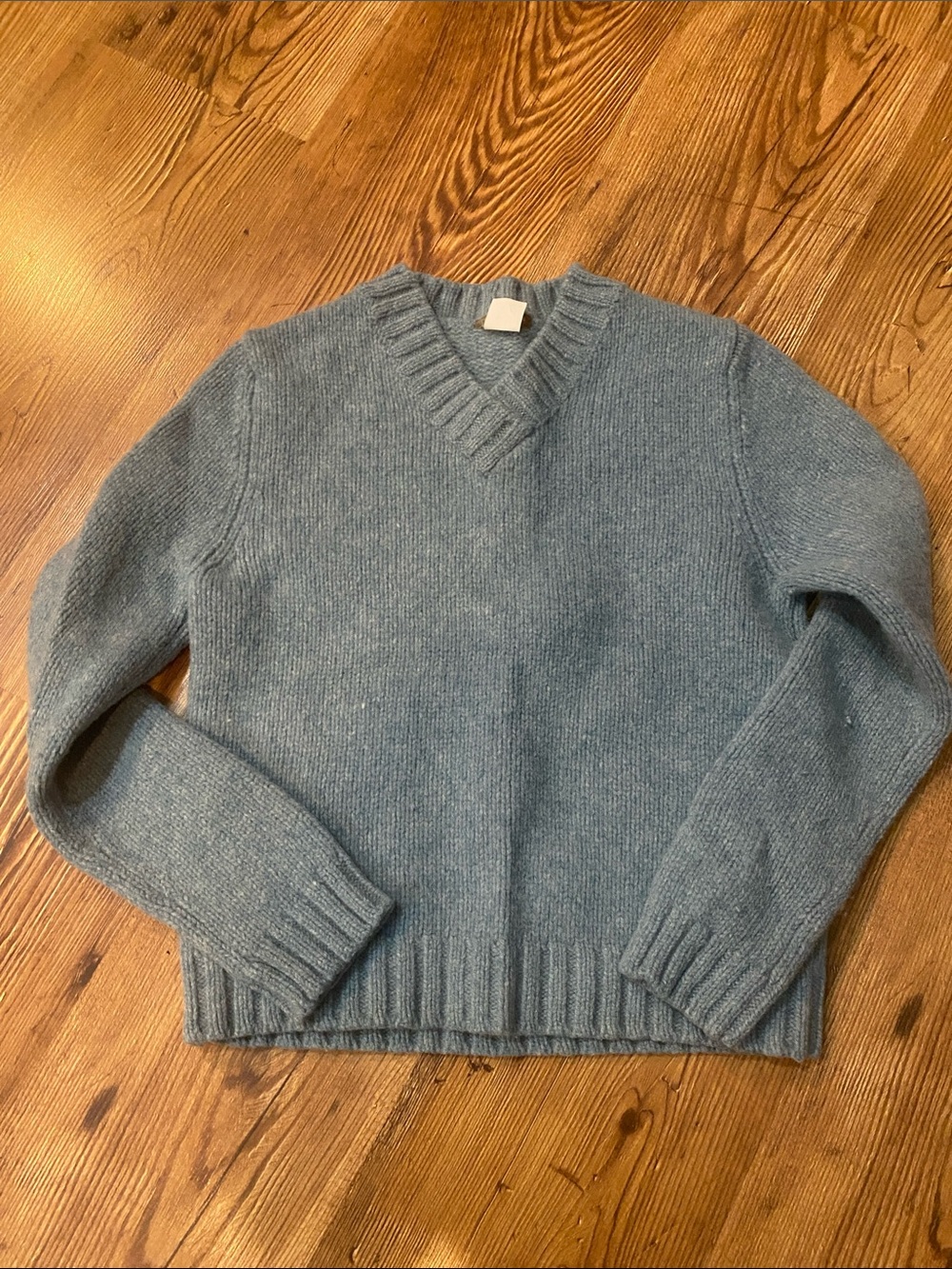 J. Crew Heathered Mint 100% Wool Mint V-Neck Sweater